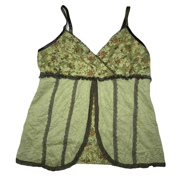 Y2K One Step Up Plus Vtg Lace Fairycore Babydoll Cami Coquette Floral Tank  1X - Picture 1 of 9